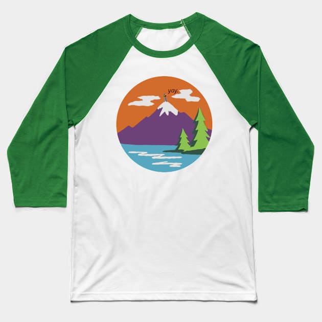 Celebratory Hiker Baseball T-Shirt by Hilda74